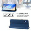For iPhone X / XS RC01 Dual-Folded Magnetic Suction RFID Leather Phone Case(Dark Blue)
