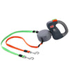 Double Dog Retractable Lead, Grey - 3m Dual Lead with One-Touch Control
