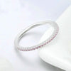 S925 Sterling Silver Ladies Fashion Ring Diamond Simple Ring, Size: 9