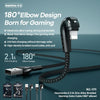 REMAX RC-177i Heymanba II 2.1A USB to 8 Pin 180 Degrees Elbow Zinc Alloy Braided Gaming Data Cable, Cable Length: 1m(Black)