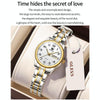 OLEVS 5567 Women Steel Strap Waterproof Quartz Watch(White + Gold)