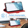 For Samsung Galaxy S25+ 5G LC.IMEEKE Card Slots Skin Feeling Leather Phone Case(Red)