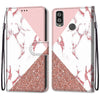 For Alcatel 1L (2021) Coloured Drawing Cross Texture Horizontal Flip PU Leather Case with Holder & Card Slots & Wallet & Lanyard(Pink Stone Texture)