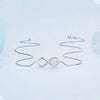 BSN276 Sterling Silver S925 Zirconia Infinity Heart Endless Symbol Necklace