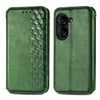 For  ASUS Zenfone 10 Cubic Grid Pressed Magnetic Leather Phone Case(Green)
