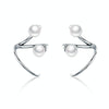 Simple Women Pearl Earrings Sterling Silver Wild Earrings