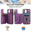 For iPhone 12 mini Double Flap Zipper RFID Leather Phone Case with Short Lanyard(Dark Purple)