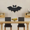 Cartoon Bat Shape Wooden Wall Mount Storage Rack Key Holder 35x17cm(Black)