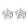 S925 Sterling Silver Mini Flower Ear Stud Women Earrings(Silver)