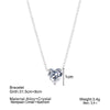 Crystal Heart Pendant Necklace Female Short Chain Necklace(Silver)