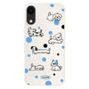 For iPhone XR Skin Feeling Jelly TPU Hybrid PC Phone Case(Polka Dot Puppy White)