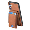 For Samsung Galaxy S25 5G Carbon Fiber Vertical Flip Wallet Stand Phone Case(Brown)