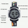 JNEW A380-86294 Children Waterproof Time Cognitive Cartoon Universe Colorful Backlight LED Electronic Watch( Black)