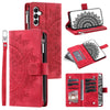 For Samsung Galaxy A36 Multi-Card Totem Zipper Leather Phone Case(Red)