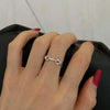 S925 Sterling Silver Cool Style Ladies Combination Ring, Specification:J1644