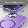 For iPhone 13 MagSafe Frosted Translucent TPU + PC Full Coverage Phone Case(Dark Purple)