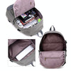 Multi-Function Travel Casual Canvas Backpack Students Bag with External USB Charging Interface & Headphone Jack (Coffee)