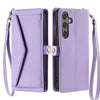 For Samsung Galaxy A36 Wallet Multi-card Slot Leather Phone Case with Lanyard(Purple)