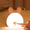 Cute Rabbit Night Light USB Charging Bedroom Bedside Sleeping Eye Protection Lamp(Blue)