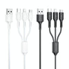 WK WDC-137 3 in 1 USB to Micro USB / 8 Pin + USB-C / Type-C 3A Fast Charing Cable(White)