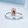 BSR460-6RD S925 Sterling Silver White Gold Plated Zircon Exquisite Pomegranate Ring Hand Decoration