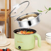 18cm Fast / Slow Gear+Non-stick Pot+Stainless Steel Steaming Grid Multifunctional Mini Electric Cooker(US Plug Green)