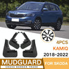 For Skoda Kamiq 2018-2022 4pcs/Set Car Auto Soft Plastic Splash Flaps Fender Guard