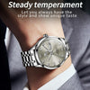 OLEVS 9946 Men Diamond Roman Scale Waterproof Quartz Watch(Grey + Silver)