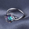 Seven Colored Gemstone Zircon Ring Solid 925 Sterling Silver Jewelry Ring 7