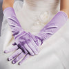 1pair Bride Gloves Satin Long Vintage Travel Sunscreen Dress Wedding Gloves(Light Purple)