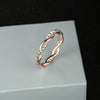 Woman Classical Cubic Zirconia Twist Shape Ring, color:rose gold(10)