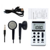 Portable AM / FM Two Bands Rechargeable Stereo Radio Mini Receiver with & LCD Screen & Earphone Jack & Lanyard (White)
