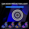 LED Infrared Induction Car Door Welcome Light Night Projection Ambient Light, Specification: Modern Circle (Blue)(1 Pair/Box)