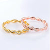 Simple Stylish Ladies Full Rhinestone Twist Modelling Ring(Rose Gold US Size:7)
