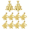 10pcs /Bag Christmas Tree Napkin Rings Metal Napkin Buckles Hotel Dinner Table Decoration(Gold)