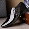 Pointed Business Dress Men Glossy Casual Leather Shoes, Size:38(Black)