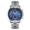 OCHSTIN   6112 Men Multi  Function Watch Fashion Sports Business Calendar Luminous Men Watch Quartz Watch Steel Watch(Blue)