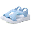 Women Breathable Platform Sandals Flying Woven Wedge Beach Sandals, Size: 43(Light blue)