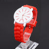 Simple Style Round Dial Jelly Silicone Strap Quartz Watch(Red)