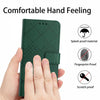 For Samsung Galaxy S21+ 5G Rhombic Grid Texture Leather Phone Case(Green)