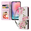 For Samsung Galaxy A24 5G Bronzing Painting RFID Leather Phone Case(Rose Flower)