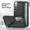 For Samsung Galaxy S22 5G 3 in 1 Rugged Holder Phone Case(Black)