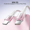 JOYROOM S-A42 Crystal Clear Series Fast Charging Data Cable, Type-C to 8 Pin Cable, Length: 1.2m(White)