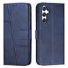 For Samsung Galaxy A56 5G Stitching Calf Texture Buckle Leather Phone Case(Blue)