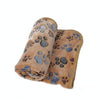 Small Coffee Paw Print Coral Fleece Pet Blanket/Mat (76x52cm)