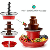 35W  3 Tier Chocolate Fountain  Mini Fondue Set with Hot Melting Pot Base 220V EU Plug