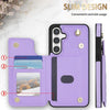 For Samsung Galaxy S25+ 5G Rhombic Dual Buckle Card Slots Phone Case with Lanyard(Purple)