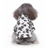 Dog Print Pet Beach Shirt, White, L (35cm Neck, 48cm Chest)