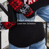 Christmas Women Pullover Sweater Santa Claus Embroidery Crew Neck Knit Sweater, Size: M(Black)