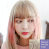 Female Gradient Highlighting Lifelike Chemical Fiber Headgear Wigs(Plum Pink and Honey Tea 39CM)